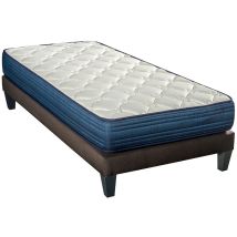 Bellecour - literie Ensemble quinconces 90x200 cm Matelas Ressorts ensachés + Sommier Bois