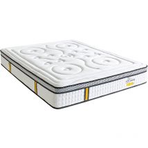 Bellecour - literie Ensemble reina 2.0 140x200 cm Matelas Ressorts ensachés + Protège matelas anti punaise
