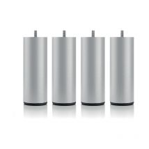 BELLECOUR LITERIE Jeu de pieds de lit cylindriques en métal Gris Hauteur 16 cm (lot de 4)