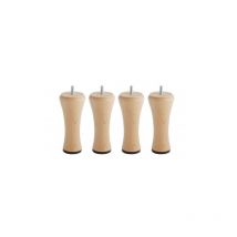 Literie Jeu de pieds de lit diabolo en bois vernis Hauteur 17 cm (lot de 4) - Bellecour