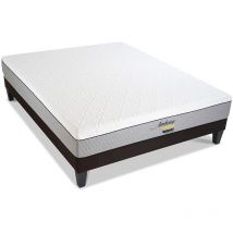 Literie Pack amboise 140x190 cm Matelas Mémoire de forme + Sommier Bois + Protège matelas anti punaise - Bellecour