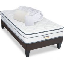 Bellecour - literie Pack Prêt à dormir bartoldi 90x200 cm Matelas Ressorts ensachés + Sommier + Accessoires