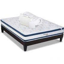 BELLECOUR LITERIE Pack Prêt à dormir CHENONCEAU 160x200 cm Matelas Mémoire de forme + Sommier + Accessoires