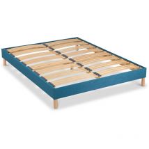 Bellecour - literie Sommier à lattes en bois kit color 140x190 cm Coloris Turquoise Livré en kit