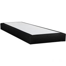 BELLECOUR LITERIE Sommier tapissier SISAL 90x200 cm Epaisseur 18 cm Noir (pieds non inclus)