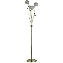 Bellis - 3 Light Flower Design Stehlampe Antik Messing und Glas, G9 - Searchlight