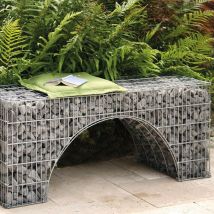Bogengabione arco 120x40x50 cm Bank Garten Draht Feuerverzinkt Gabione - Bellissa