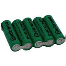 Beltrona - RTU5AAZ Pack de piles rechargeables 5x LR6 (aa) cosses à souder en z NiMH 6 v 2200 mAh