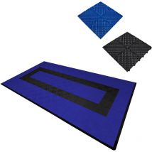 Monster Shop - Belüftete ineinandergreifende Bodenfliesen mit Kanten, 90 Blau und 30 Schwarz