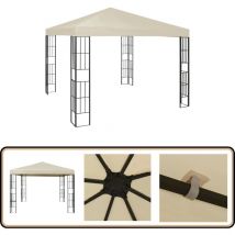 Belvédère 3x3 m Crème - Tonnelle - Abri Solaire - Parasol - Terrasse - Jardin