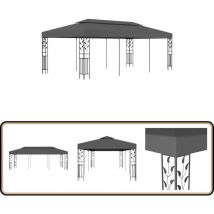 Belvédère 3x6 m Anthracite - Belvédère - Abri Jardin - Gazebo - Parasol - Terrasse