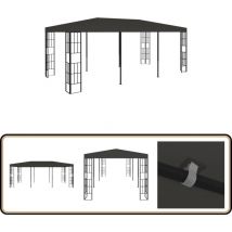 Belvédère 3x6 m Anthracite - Tonnelle - Abri Solaire - Parasol - Gazebo - Terrasse Couverte