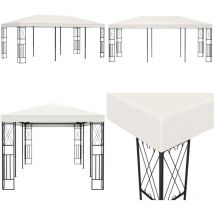 Belvédère 3x6 m Crème Tissu - Tonnelle - Gazebo - Abri Solaire - Parasol - Terrasse - Home & Living