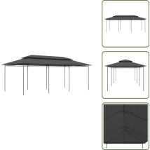 Vidaxl - Belvédère 600x298x270 cm Anthracite - Tente De Réception - Gazebo - Auvent Extérieur - Parasol - Structure Extérieure