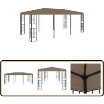 Belvédère 6x3 m Taupe - Tonnelle - Abri Solaire - Gazebo - Parasol - Terrasse Couverte