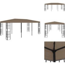 Belvédère 6x3 m Taupe - Tonnelle - Abri Solaire - Gazebo - Parasol - Terrasse Couverte