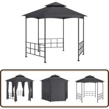 Belvédère avec parois 3,1x2,7 m Anthracite - Auvent - Gazebo - Parasol - Abri Jardin - Terrasse Couverte