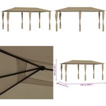 Belvédère avec revêtement de poteaux 2,98x5,3x2,59 m 160 g/m² - Auvent - Gazebo - Parasol - Terrasse Extérieure - Abri Jardin - Home & Living