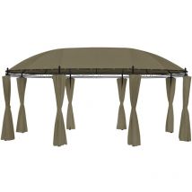 Belvédère avec rideaux 520x349x255 cm Taupe 180 g/m²