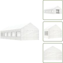 Belvédère avec toit blanc 11,15x4,08x3,22 m polyéthylène - Abris Extérieurs - Gazebo - Parasol - Auvent - Tente Événement