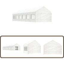 Belvédère avec toit blanc 13,38x4,08x3,22 m polyéthylène - Abris Extérieurs - Gazebo - Tente Événement - Parasol - Auvent