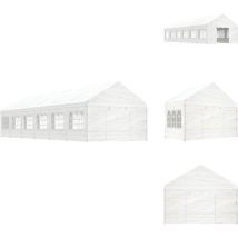 Belvédère avec toit blanc 13,38x4,08x3,22 m polyéthylène - Abris Extérieurs - Gazebo - Tente Événement - Parasol - Auvent