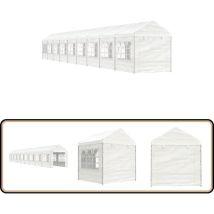Belvédère avec toit blanc 20,07x2,28x2,69 m polyéthylène - Abris Extérieurs - Gazebo - Tente Événement - Parasol - Auvent