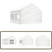 Belvédère avec toit blanc 4,46x4,08x3,22 m polyéthylène - Abris Extérieurs - Gazebo - Parasol - Auvent - Tente Événement