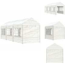 Belvédère avec toit blanc 6,69x2,28x2,69 m polyéthylène - Abris Extérieurs - Gazebo - Parasol - Auvent - Tente Événement