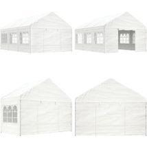Belvédère avec toit blanc 6,69x4,08x3,22 m polyéthylène - Abris Extérieurs - Gazebo - Parasol - Tente Événement - Shelter - Home & Living