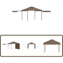 Belvédère et double toits étentus 3x3x2,75 m Taupe 180g/m² - Abri Jardin - Gazebo - Auvent Pliable - Parasol - Terrasse Couverte