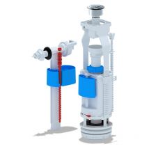 Belvit - wc Spülventil 3/8' Anschluss seitlich Verchromt Eco- Spültaste höhenverstellbar 290-410 mm