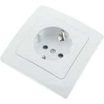 Bematik - Base de enchufe schuko empotrable con marco 80x80mm serie Lille de color blanco