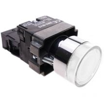 Bematik - Bouton poussoir momentané 22mm 1NC 400V 10A normalement fermé avec lumière led blanc