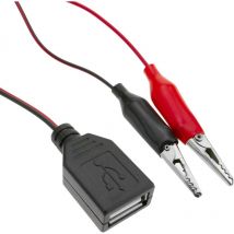 Câble d'alimentation 5V usb type a femelle à pinces crocodile 1m - Bematik