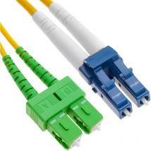 Bematik - Cable de fibra óptica lc/pc a sc/apc monomodo duplex 9/125 de 2 m
