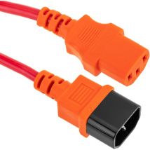 Bematik - Cable eléctrico de alimentación IEC60320 C13 a C14 de color rojo de 5m