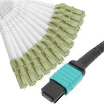 Câble Fanout à fibre optique OM3 multimode 50μm/125μm mtp/pc à 12 x lc/pc 10Gb de 1 m - Bematik