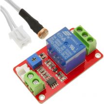Circuit imprimé avec relais 1 5/12V, photo-switch, photo-résistance, modèle DW-0018 - Bematik