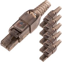 Bematik - Conector utp Cat.6 RJ45 macho crimpado automático pack 6 unidades