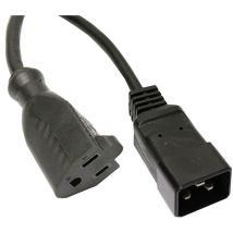 Bematik - Cordon d'alimentation américain NEMA-5-15R IEC-60320-C20 0.4m noire