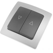 Bematik - Double gang push button mechanism with 80x80mm cover frame Lille series silver and gray