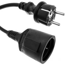 BeMatik - Electric cable extender schuko male to female 5 m black IP44