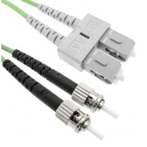 Fiber optic cable OM5 multimode duplex 50μm/125μm st/pc to sc/pc 100Gb 10 m - Bematik