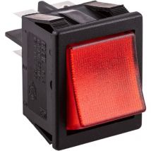 Bematik - Interrupteur à bascule rouge lumineux dpst 4 broches boîtier noir