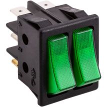 Interrupteur à bascule vert à deux canaux dpdt 6 broches - Bematik