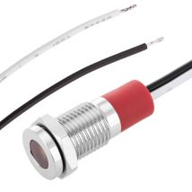 Lampe voyant led 8mm 220VAC à montage sur panneau blanc - Bematik