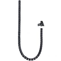Organisateur de câbles. Gaine noire avec clip 22-27 mm longueur 2 m - Bematik