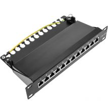 Bematik - Panneau de brassage 10' pour serveur rack Patch panel 12 port RJ45 Cat.6A ftp 1U