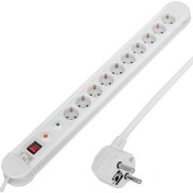 Bematik - pdu strip 10 way with switch and surge protected white (1.5m electrical wire)